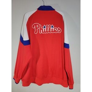 PHILADELPHIA PHILLIES STITCHES TRACK WARM UP JACKET RED 3XL